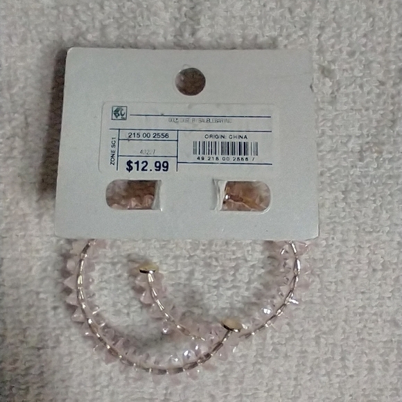 Sugarfix baublebar nickel free pink beaded half hoop earrings - Picture 3 of 3